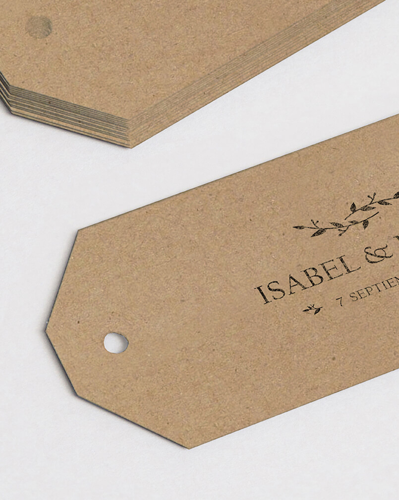 Etiquetas de boda kraft Marmarina